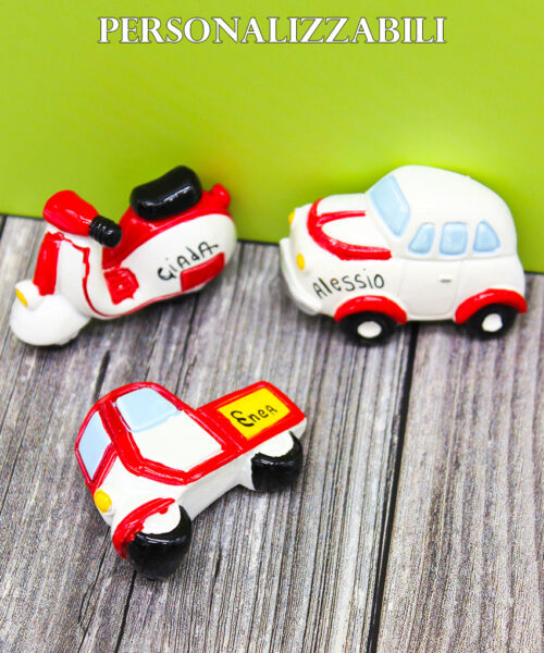 Bomboniera Magnete Automezzi Decorati 3 Modelli Assortiti