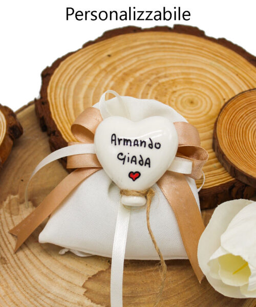 Bomboniera Magnete Cuore Bianco - Personalizzabile